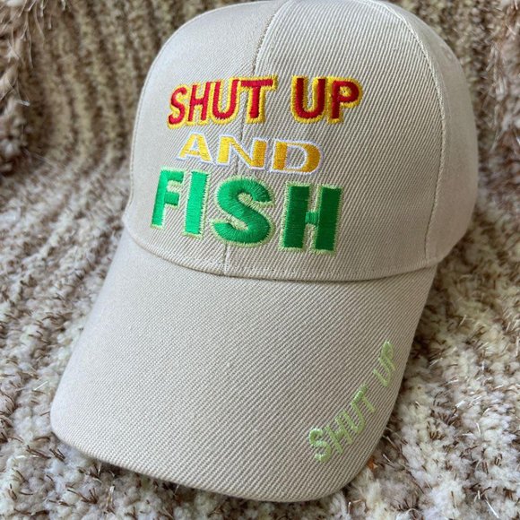 Embroidered Hat | Adjustable Sports Shut up and Fish Hat | Fishing Unisex Cap - Picture 4 of 4